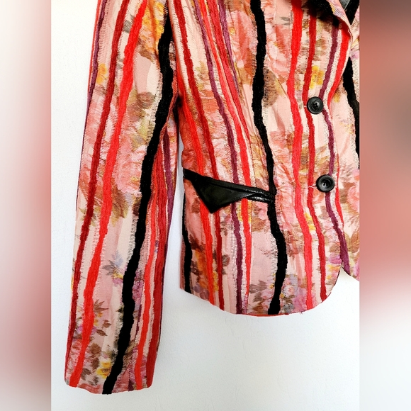 Verda Couture Exclusive Designer Jacket Multi Strips Wool Blend Size EU 40/US M - Picture 12 of 16